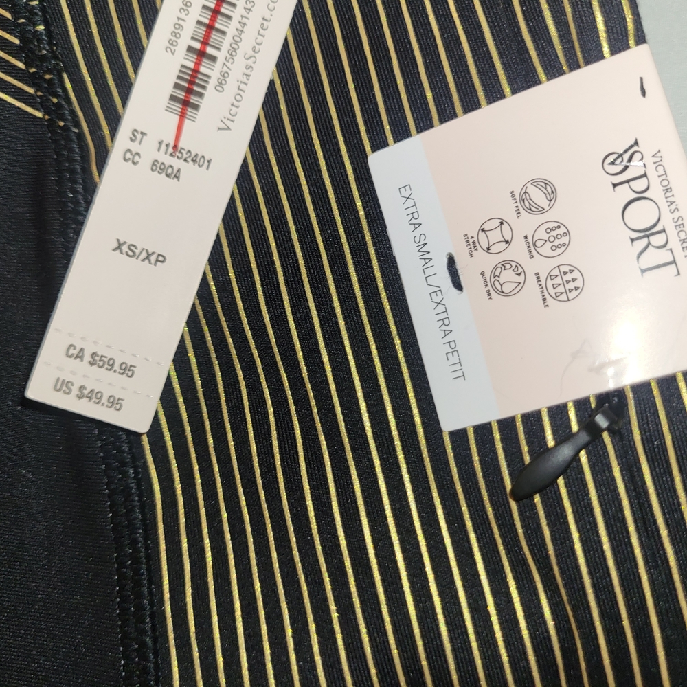 Victoria's Secret Sport Black and Gold Leggings